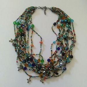 Multi Color Beads with Crosses Necklace| Christian Contemporary Style